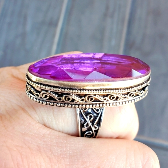 New Amazing Oversized Iolite 925 Silver Statement Ring. - Picture 9 of 13